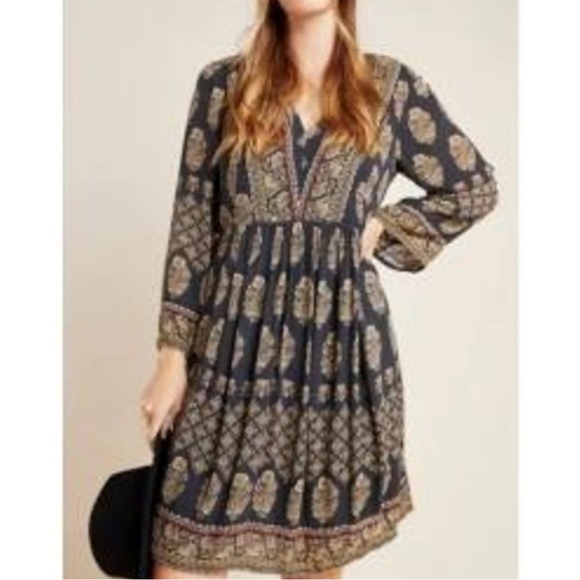 Anthropologie Dresses & Skirts - Anthropologie Maeve Maplewood Dress XSP Paisley Bohemian V-neck Festival Mini